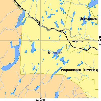 Zip code 07405 close-up map
