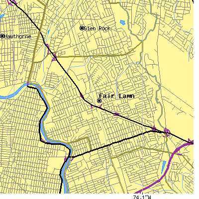 Zip code 07410 close-up map