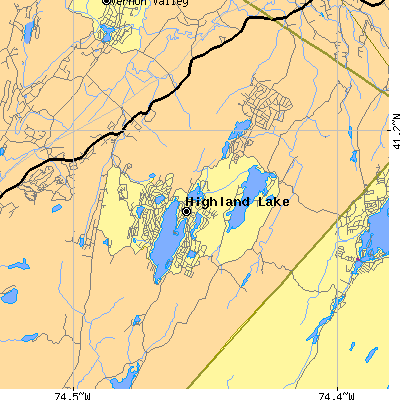 Zip code 07422 close-up map