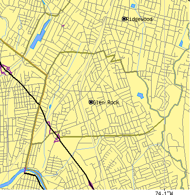 Zip code 07452 close-up map