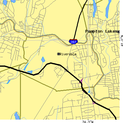 Zip code 07457 close-up map
