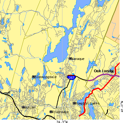 Zip code 07465 close-up map