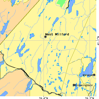 Zip code 07480 close-up map