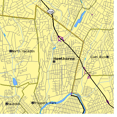 Zip code 07506 close-up map