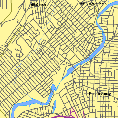 Zip code 07522 close-up map