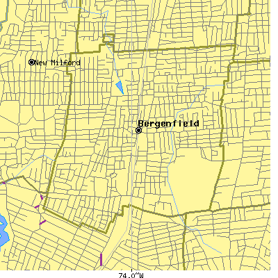 Zip code 07621 close-up map