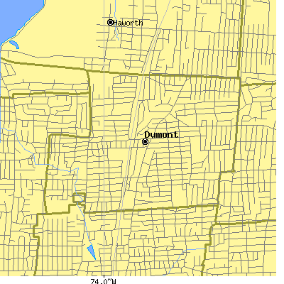 Zip code 07628 close-up map