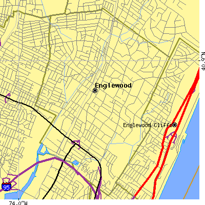 Zip code 07631 close-up map