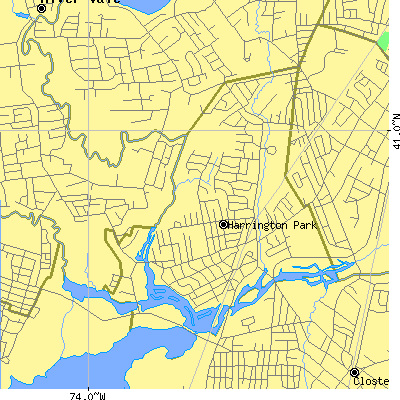 Zip code 07640 close-up map