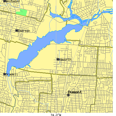 Zip code 07641 close-up map