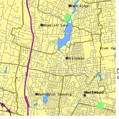 Zip code 07642 close-up map