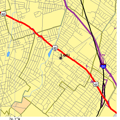Zip code 07644 close-up map
