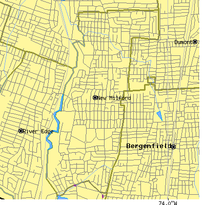Zip code 07646 close-up map
