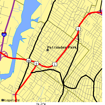 Zip code 07650 close-up map
