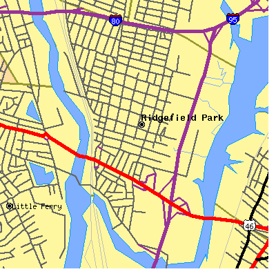 Zip code 07660 close-up map