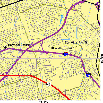 Zip code 07663 close-up map