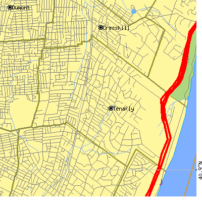 Zip code 07670 close-up map