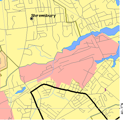 Zip code 07703 close-up map
