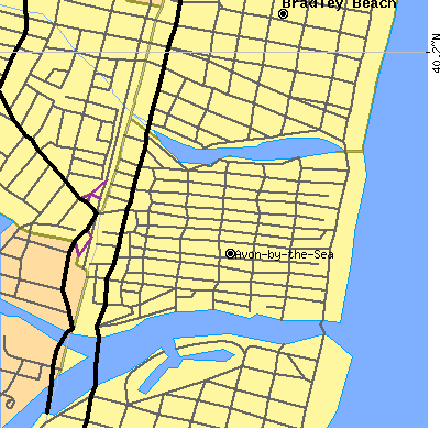 Zip code 07717 close-up map
