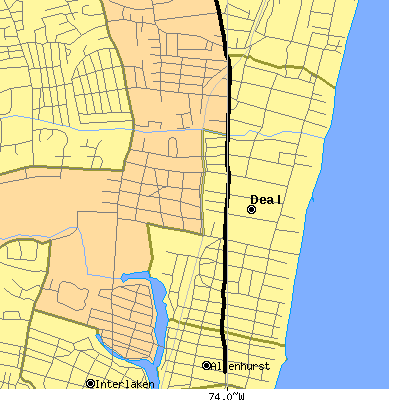Zip code 07723 close-up map