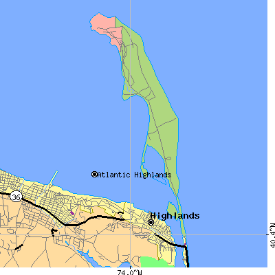 Zip code 07732 close-up map