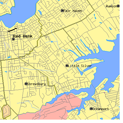 Zip code 07739 close-up map