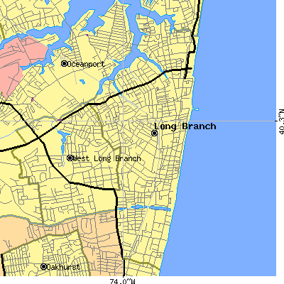 Zip code 07740 close-up map