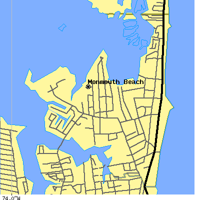 Zip code 07750 close-up map