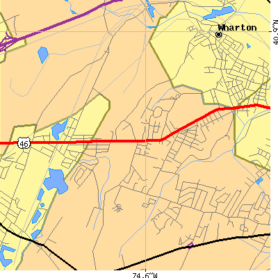 Zip code 07803 close-up map