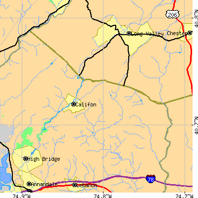 Zip code 07830 close-up map
