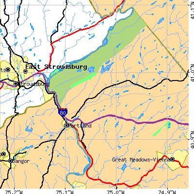 Zip code 07832 close-up map
