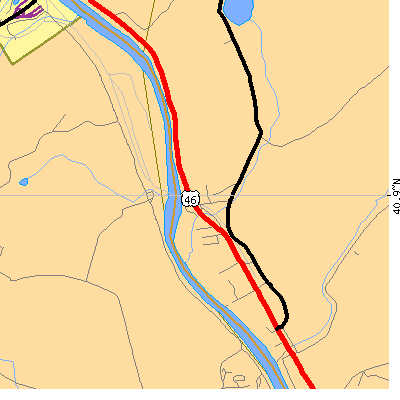 Zip code 07833 close-up map