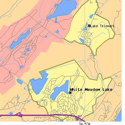 Zip code 07842 close-up map