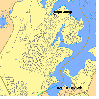 Zip code 07843 close-up map