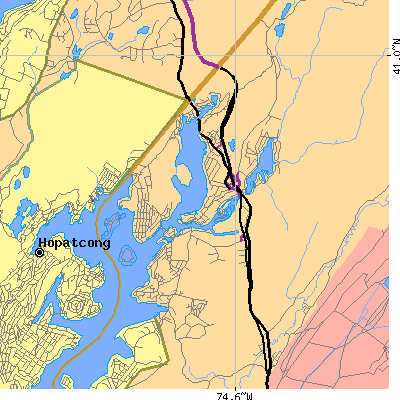 Zip code 07849 close-up map