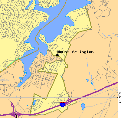 Zip code 07856 close-up map