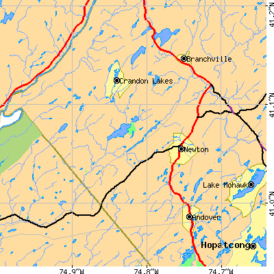 Zip code 07860 close-up map