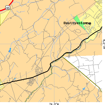 Zip code 07865 close-up map