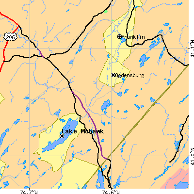 Zip code 07871 close-up map