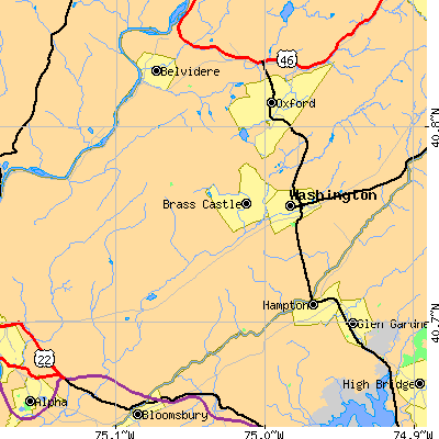 Zip code 07882 close-up map
