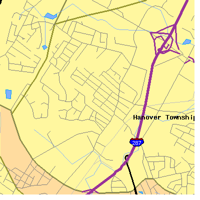 Zip code 07927 close-up map