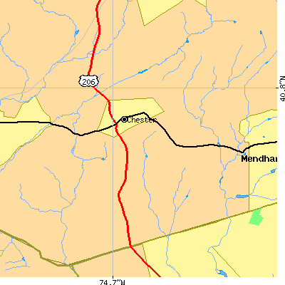 Zip code 07930 close-up map