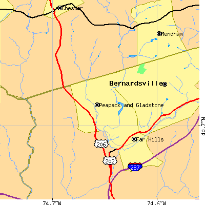 Zip code 07931 close-up map