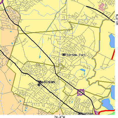 Zip code 07932 close-up map