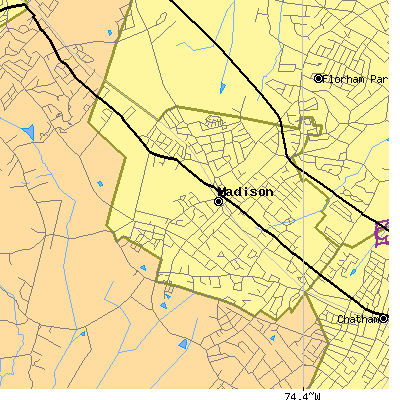 Zip code 07940 close-up map