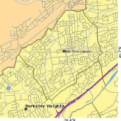 Zip code 07974 close-up map