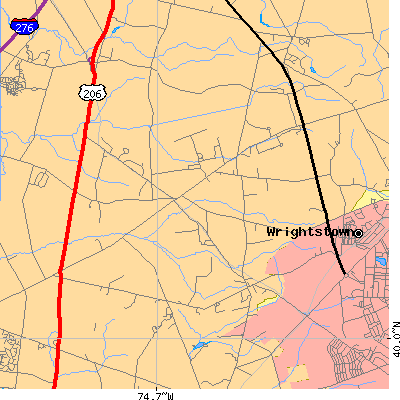 Zip code 08041 close-up map
