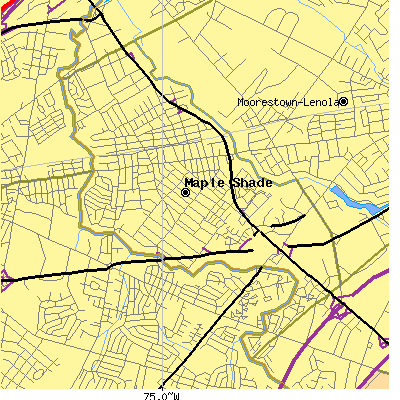 Zip code 08052 close-up map