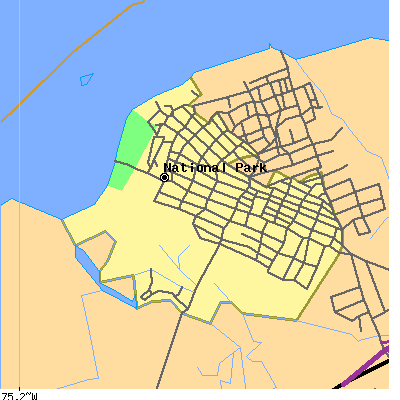 Zip code 08063 close-up map