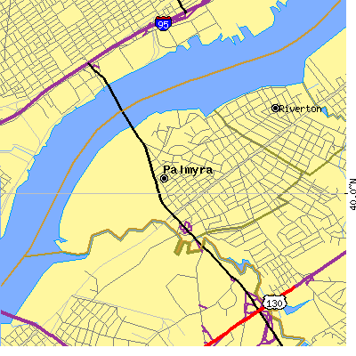 Zip code 08065 close-up map
